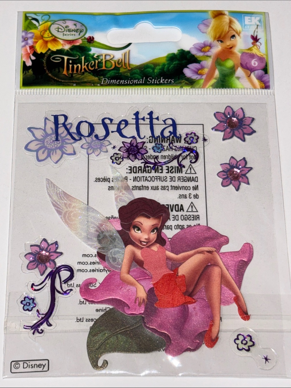 Disney FAIRIES Rosetta Fairy Stickers EK DISNEY ROSETTA - Pink, Purple & Green